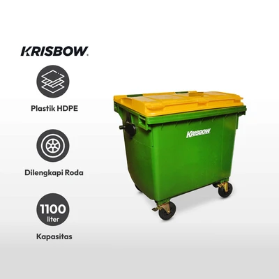 Gambar Krisbow 1100 Ltr Tempat Sampah Outdoor Dengan Tutup