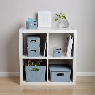 Gambar Tatay Baobab Keranjang Penyimpanan 38.5x29.4x23 cm - Biru