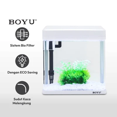 Gambar Boyu 7.5 Ltr Aquarium Nano Ms - Putih