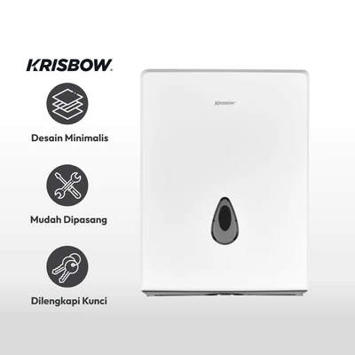 Gambar Krisbow 25x10.7x35 cm Dispenser Tisu Lipat - Putih