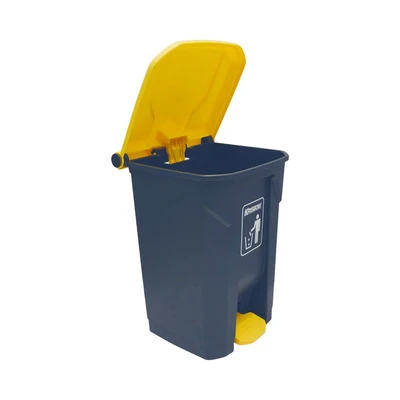 Gambar Krisbow Tempat Sampah Pedal Plastik 50 Liter - Kuning/Abu