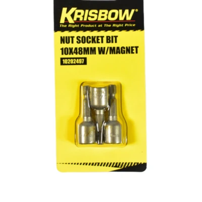 Gambar Krisbow Mata Kunci Soket 10x48mm Dengan Magnet Iranb10 Set 3 pcs