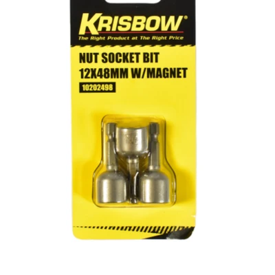 Gambar Krisbow Mata Kunci Soket 12x48mm Dengan Magnet Iranb12 Set 3 pcs