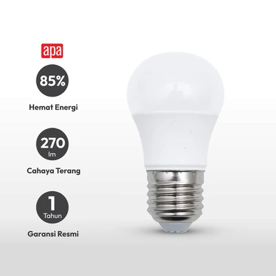 Gambar Apa Bohlam Led 3 Watt 270lm - Cool Daylight