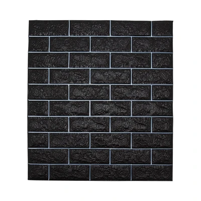 Gambar Arthome Wallbrick Wallpaper 3D - Hitam/Putih