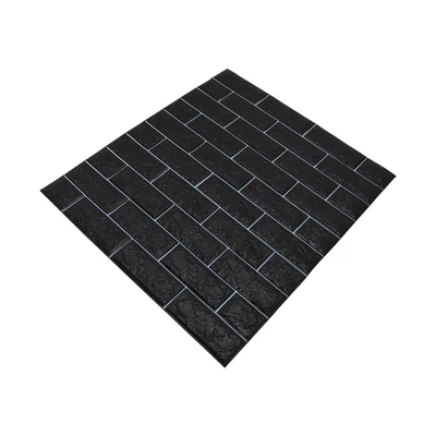 Gambar Arthome Wallbrick Wallpaper 3D - Hitam/Putih