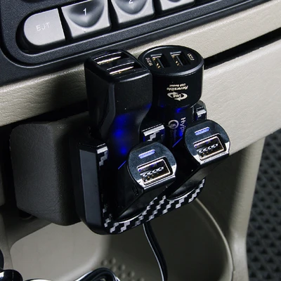 Gambar Hypersonic Charger Mobil Reversible USB 60W - Hitam