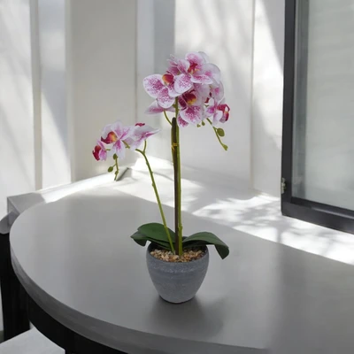 Gambar Arthome Bunga Artifisial Orchid Phalaenopsis Spot 73x44x15 cm - Ungu