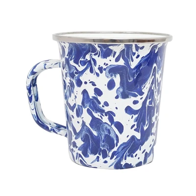 Gambar Kichero Mug Latte Enamel Doreng 500 ml - Biru