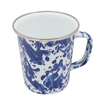 Gambar Kichero Mug Latte Enamel Doreng 500 ml - Biru