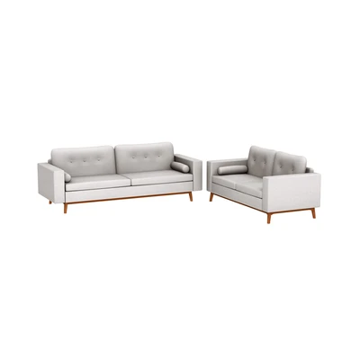 Gambar Nordia Kenora Set Sofa Fabric 2 & 3 Seater - Abu-Abu