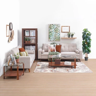 Gambar Nordia Kenora Set Sofa Fabric 2 & 3 Seater - Abu-Abu