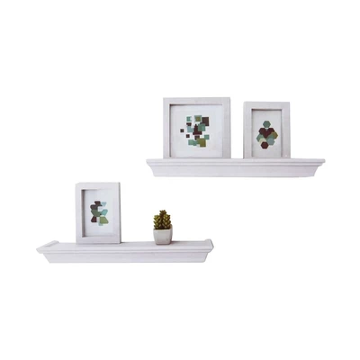 Gambar Krishome Bingkai Foto Dengan Rak Dinding Plastik Mix Size Set 5 Pcs - Putih