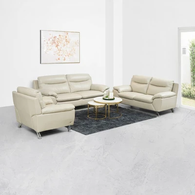 Gambar Ferrara Biella Set Sofa Kulit - Krem