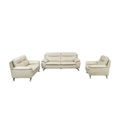 Gambar Ferrara Biella Set Sofa Kulit - Krem