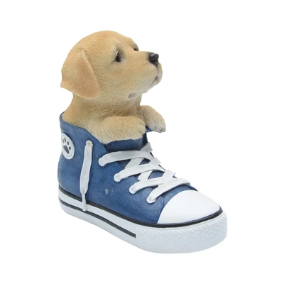 Gambar Kris Garden Patung Taman Shoes Labrador Puppies - Biru