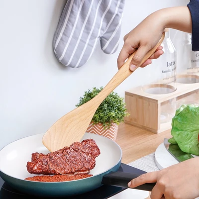 Gambar Cooking Color Wonty Spatula Kayu Turner