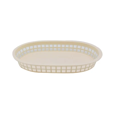 Gambar Krischef 27.5x7.5x4 cm Keranjang Saji Plastik Oval - Krem