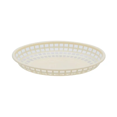Gambar Krischef 23.5x14.8x4.5 cm Keranjang Saji Plastik Oval - Krem