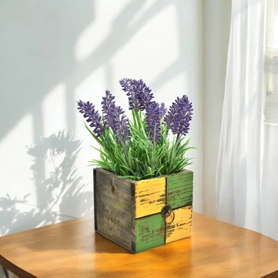 Gambar Arthome 24 Cm Bunga Artifisial Lavender Dengan Pot