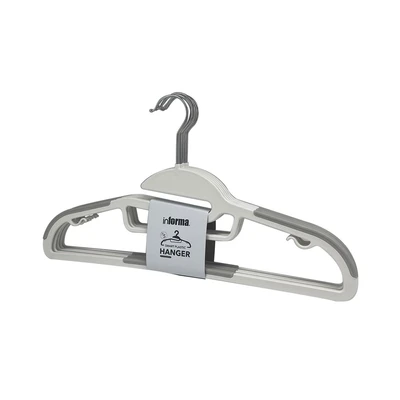 Gambar Informa Smart Hanger Baju Plastik Anti Slip 41.3 cm Set 5 pcs - Abu-Abu Muda