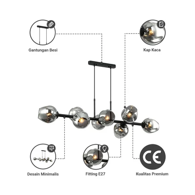 Gambar Informa Hans Lampu Gantung Hias 8L - Hitam