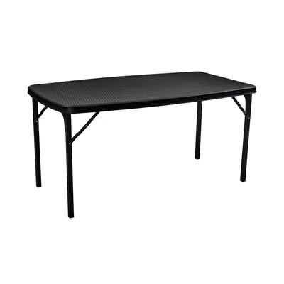 Gambar Krisbow Meja Lipat Rotan 152 cm - Hitam