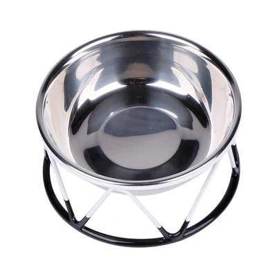 Gambar Pet Kingdom 11 cm Mangkuk Anjing Vertical V Stainless Steel