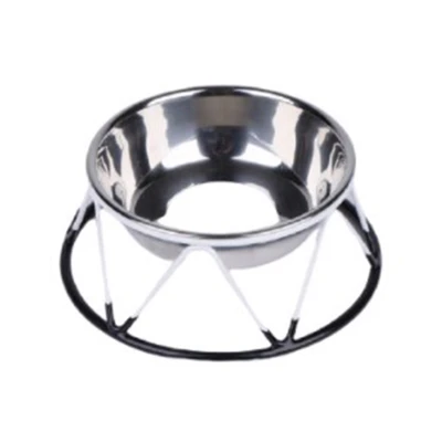 Gambar Pet Kingdom 23 cm Mangkuk Anjing Tilted V Stainless Steel