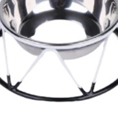 Gambar Pet Kingdom 23 cm Mangkuk Anjing Tilted V Stainless Steel