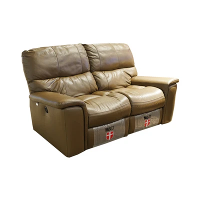 Gambar M & D Donatello Set Sofa Electric Recliner Kulit - Cokelat Muda