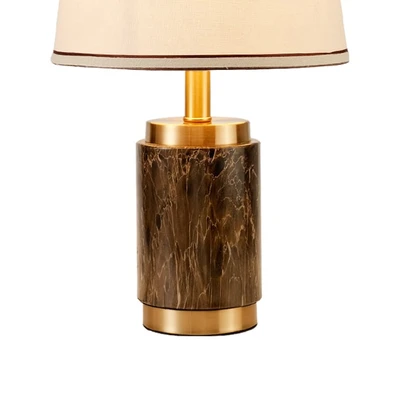 Gambar Eglare Lampu Meja Marble Antique Brass