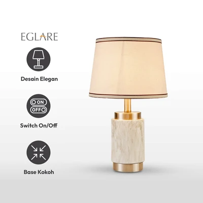 Gambar Eglare Lampu Meja Marble Brushed Nickle