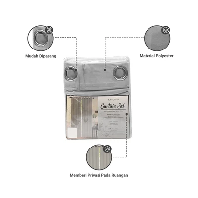 Gambar Informa Gorden Velvet Sconce 140x250 cm Set 2 pcs - Silver