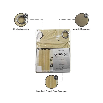 Gambar Informa Gorden Velvet 140x250 cm Set 2 pcs - Krem
