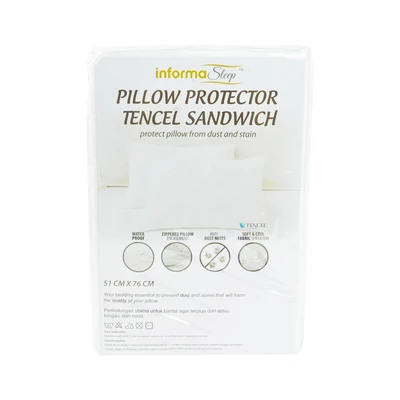 Gambar Informa Sleep 51x76 cm Pelindung Bantal Tencel Sandwich Waterproof - Putih