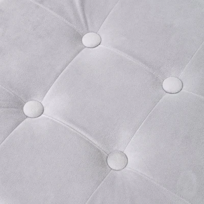 Gambar Informa Bangku Ottoman Lipat Fabric Velvet - Abu-Abu