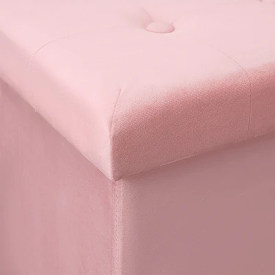 Gambar Informa Bangku Ottoman Lipat Fabric Velvet - Pink