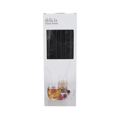 Gambar Delicia Set 5 Pcs Sedotan Kaca Borosilicate