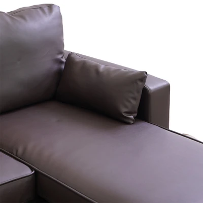 Gambar Selma Leander Sofa Modular Sudut Kulit - Cokelat