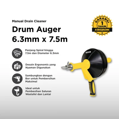Gambar Krisbow Pembersih Saluran Pipa Dengan Drill Shaft 7.5 mr - Kuning
