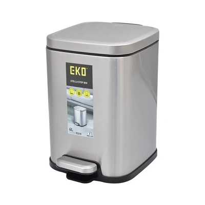 Gambar Eko 6 Ltr Tempat Sampah Stainless - Silver