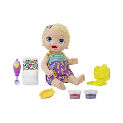 Gambar Baby Alive Boneka Bayi Snacking Lily Blonde E5841