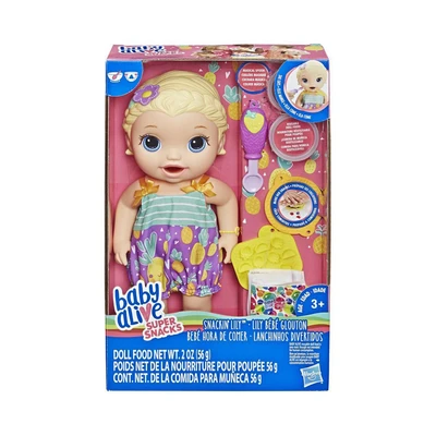 Gambar Baby Alive Boneka Bayi Snacking Lily Blonde E5841