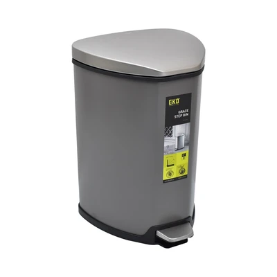 Gambar Eko 9 Ltr Tempat Sampah Aluminium Grace - Silver