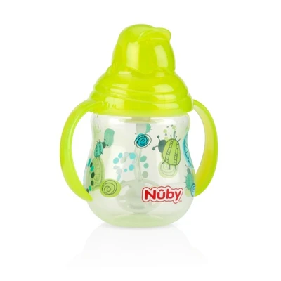 Nuby 270 Ml Botol Minum Flipit Twin Hndle W/straw Hijau