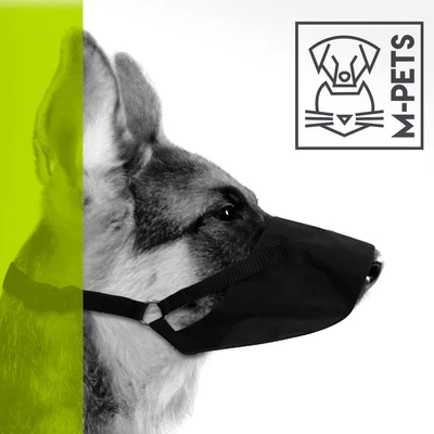 Gambar M-Pets Flexi Penutup Moncong Anjing Ukuran M - Hitam
