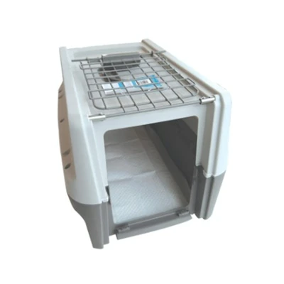 Gambar M-Pets Trek Kandang Travel Portable Anjing 90x60x68 cm - Abu-Abu