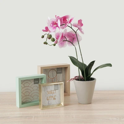 Gambar Informa Bunga Artifisial Orchid 11x11x56 cm - Putih/Ungu