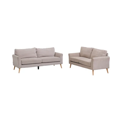Gambar Nordia Alden Set Sofa Fabric 2 & 3 Seater - Krem